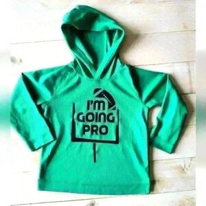 Okie Dokie Boys Toddler Football Hooded Long sleeve Graphics Shirt Green 5T